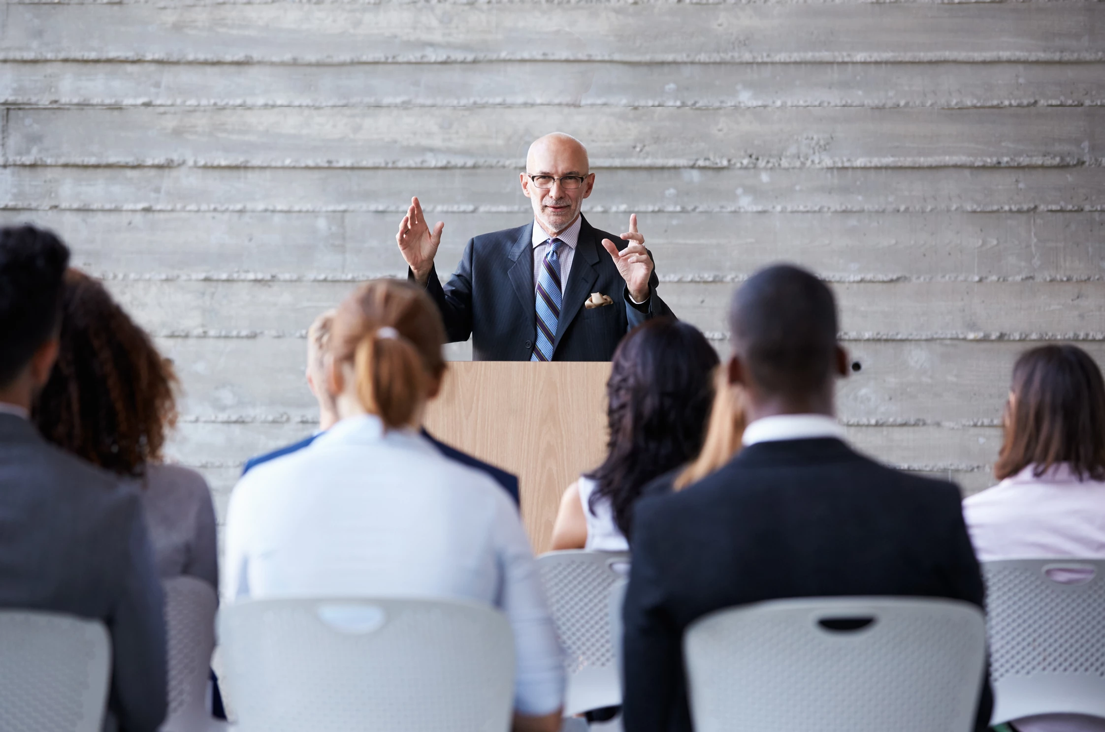Man doing public speaking
